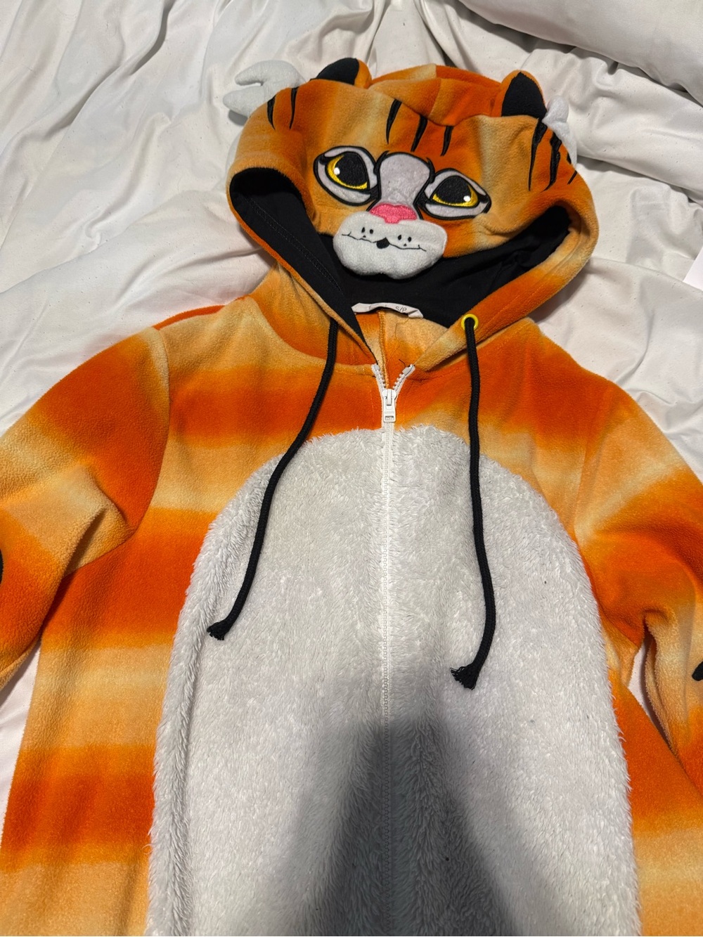 Bluenotes Orange and White Fleece Hoodie